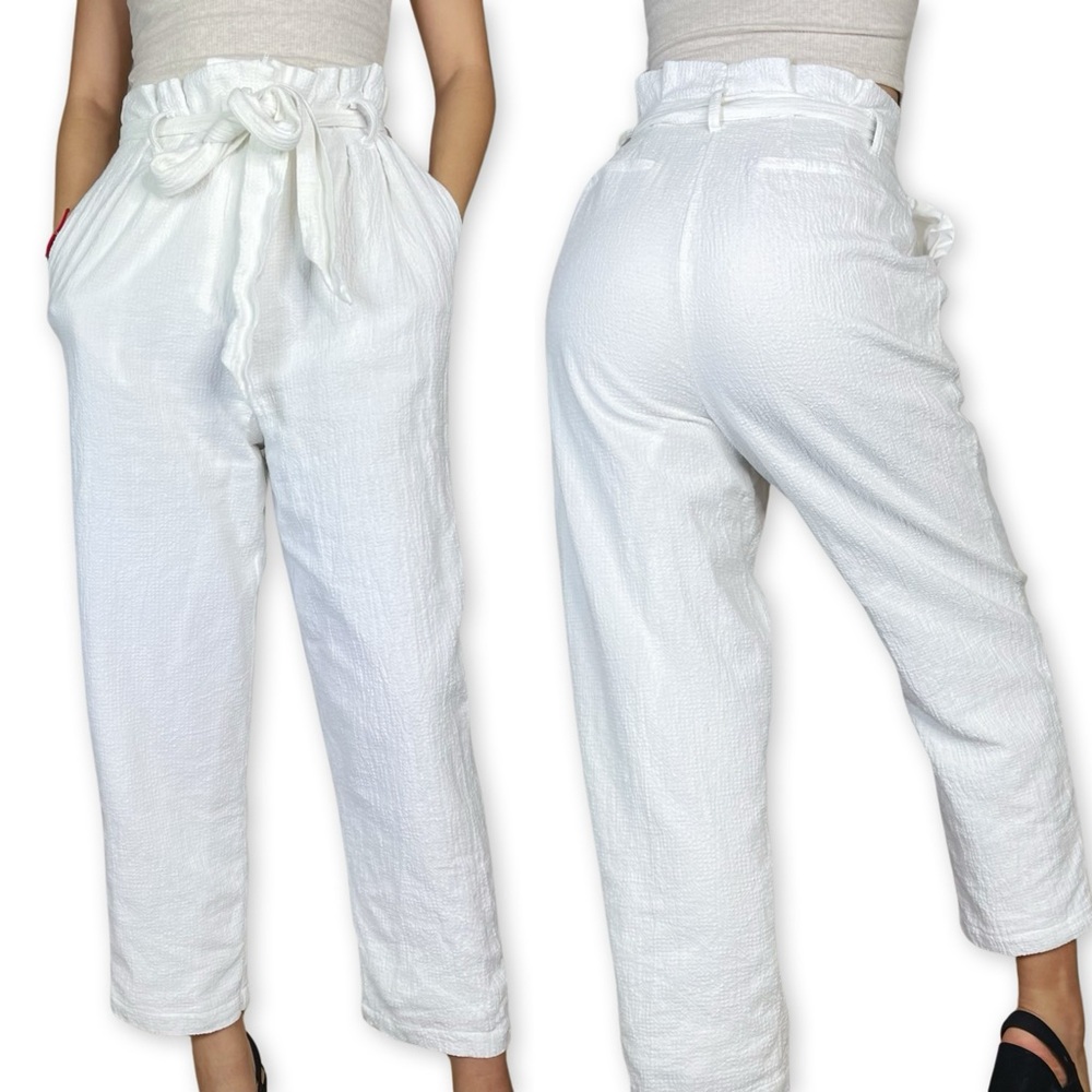Elegant White High-Waisted Pants